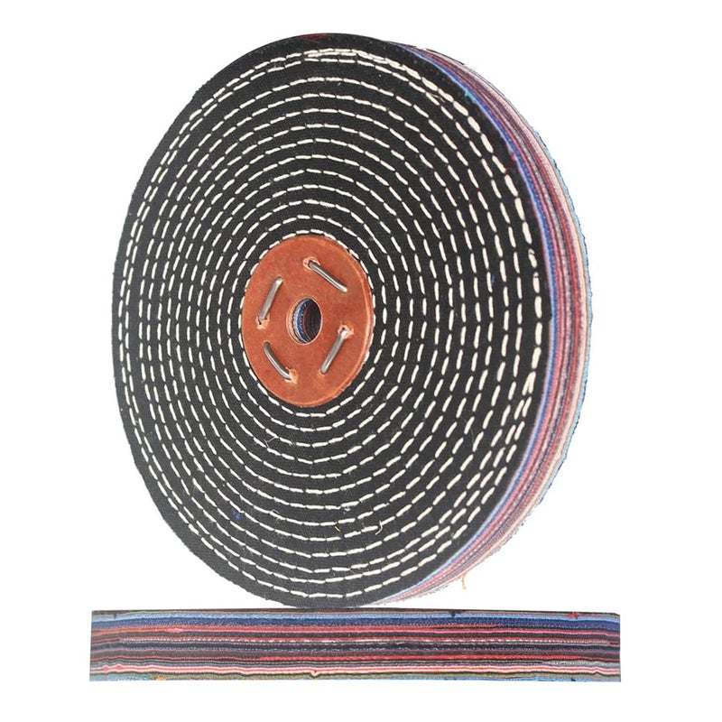 JUNLIXN 8 Inch Extra Thick Denim Buffing Wheel - 5/8 Inch Arbor Hole Denim Polishing Wheel for Bench Grinder, Table Grinder - Image 2